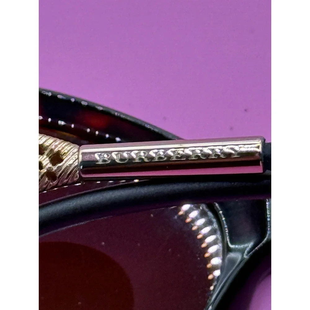Burberry bow Sunglasses Tortoise Shell Gold Accent Designer Eyewear - Picture 3 of 11